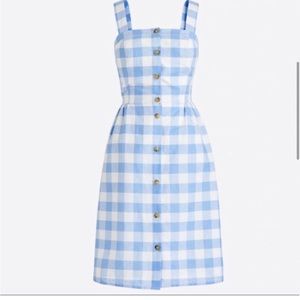 J Crew Blue Gingham Summer Dress